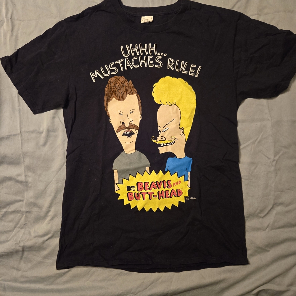 Vintage 90's Beavis and Butthead "MOUSTACHES" tee.